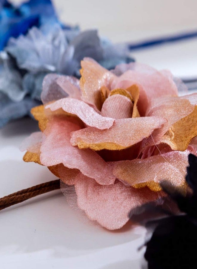 Idopy Women`s Bohemia Wedding Floral Artificial Flower Belt For Dress Sash With Braid Rope Grey - Image 3